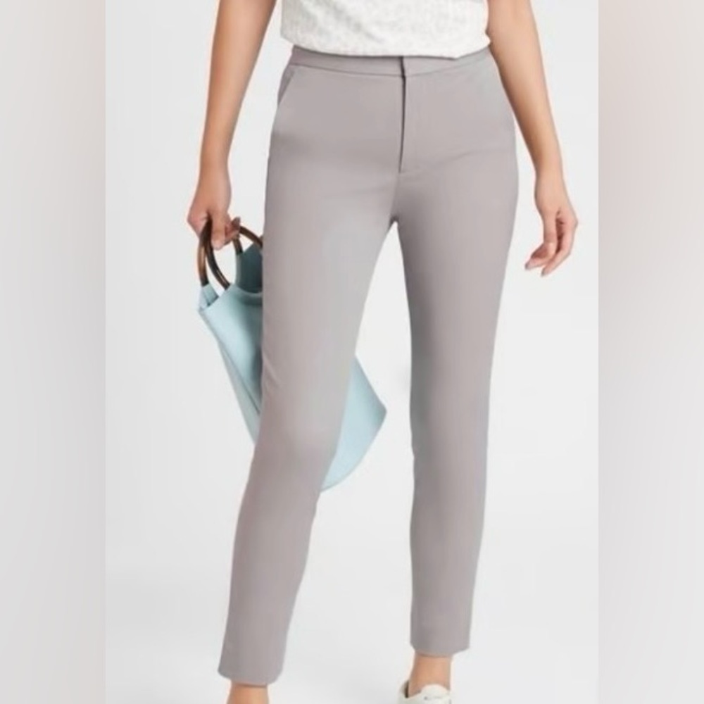 Banana Republic High Rise Slim Ankle Gray Cropped Chinos SZ 14